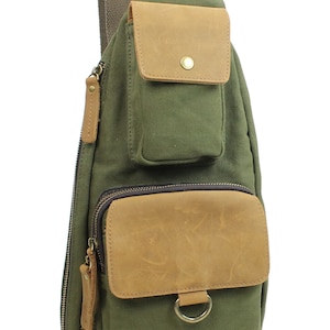 Vagarant 15 Zoll. Lange Form Folie Schultertasche CK81 Canvas Crossbody Bag Canvas One-Shoulder-Rucksack Canvas Reisetasche - Free Engrave