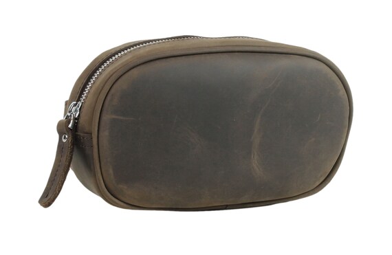 Vagarant Traveler Full Grain Leather Small Oval Shape Waist Bag 