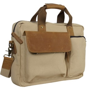 15" Canvas Laptop Bag Messenger Bag Computer Bag fit 14 in. Width Laptop Shoulder Bag- Engrave