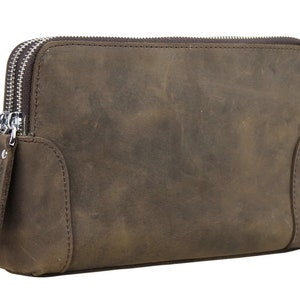 Vagarant Traveler Full Grain Cuir Unisexe Petit Embrayage LH48 - Service de gravure