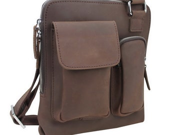 Vagarant Traveler Full Grain Leather 10.5" Cowhide Leather Satchel Laptop Bag LS04 - Free Engrave