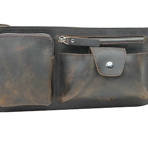 Vagarant Traveler Full Grain Leather Slim Long Shape Waist Bag LW07 Free Engrave Service