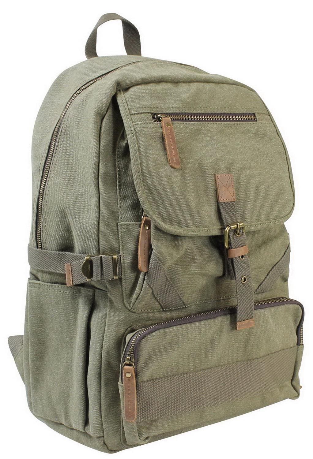 Zaino da trekking sportivo Vagarant Traveler da 19 pollici in tela di cotone con cuscino sul retro C05 Incisione gratuita