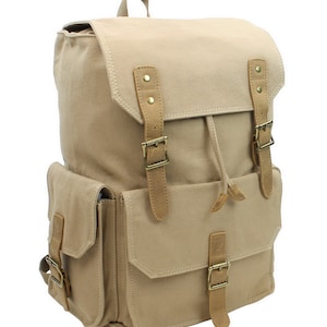 Vagarant Traveler Classic Large Canvas Backpack CK11 with Free Customize Engrave Letters or Initials Service Free Engrave