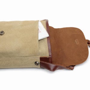 10 in Canvas Bag Stylish Satchel Bag Slim Shoulder Bag C99 - Top Layer Leather image 8
