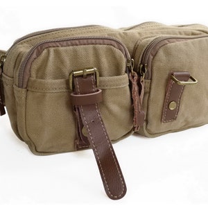 Vagarant Traveler 10 in Stylish Canvas Waist Bag Canvas Fanny Pack Canvas Bag C92 - Engrave