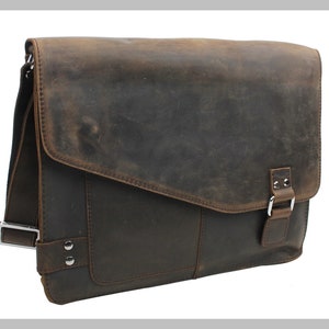 14.5&quot; Full Grain Cowhide Leather Bag Messenger Bag Laptop Bag Computer Bag Men Bag Women Bag Crossbody Bag Shoulder Bag - L87 Engrave