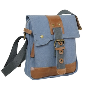 Petit sac à bandoulière de 23 cm 9 po. de haut Vagarant Traveler C87 Graver Blue Grey