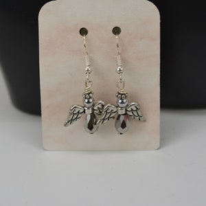 Angel Earrings: Tear Drop Bead Holiday Earrings