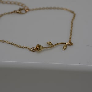 Rose Anklet, Rose Flower Anklet, Gold Plated Rose Connector Anklet, Ankle Bracelet, Body Jewelry, Foot Bracelet