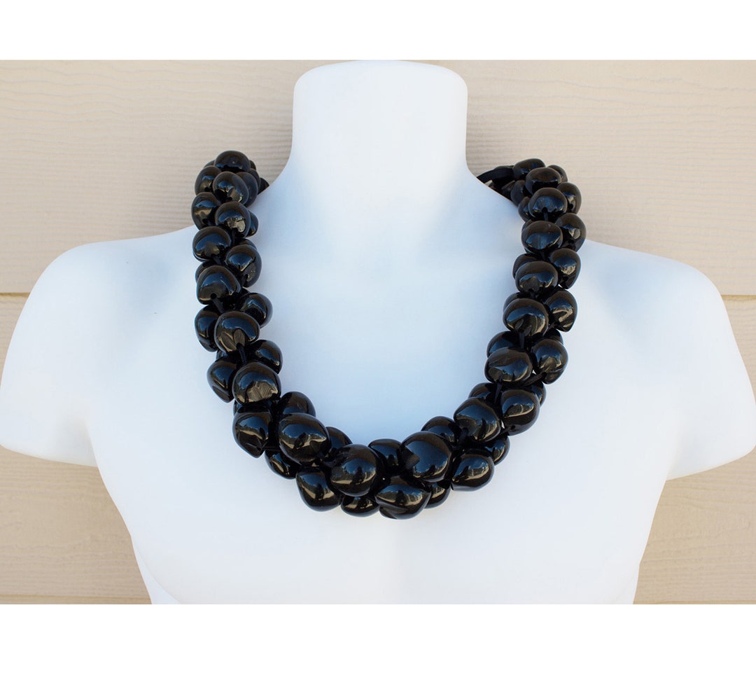 Hawaiian Jewelry Handmade Genuine Natural Kukui Nut Lei Deluxe