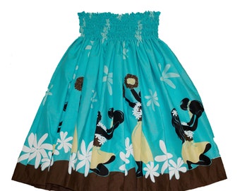 Hawaiian Pa'u Hula Dancer Dress Skirts Hawaii Flower Skirt For Women