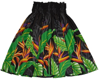 Hawaiian Pa'u Hula Dancer Dress Skirts For Women, Bird Of Paradise Flower