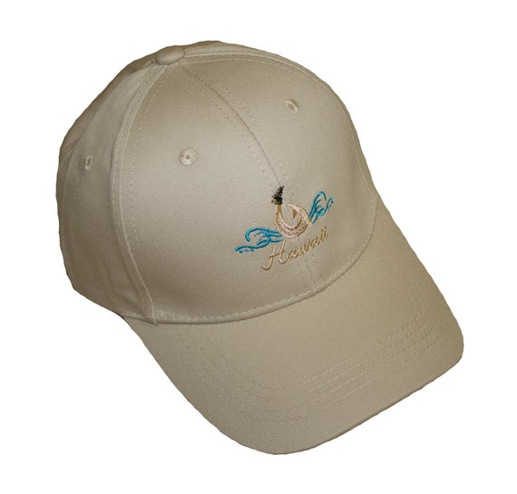 Embroidered Logo Hawaii Caps Hawaii's Fish Hook Hats. in USA