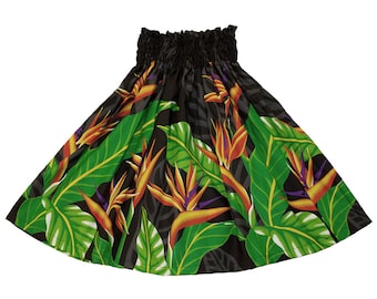 Hawaiian Girls 7 To 12 Years Old Girls Pa'u Hula Skirts Hula Dancer Skirts Bird of Paradise Flower, Hand Made in Hawaii