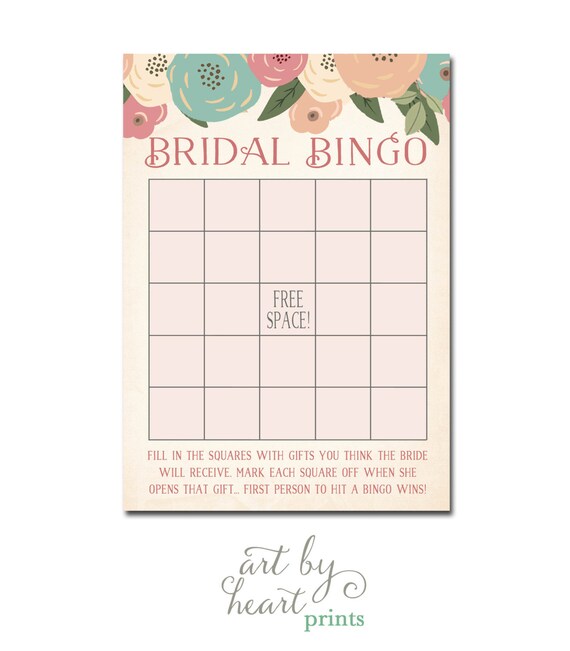 Items similar to Bridal Shower Bingo, Bridal Bingo, Bingo Bridal Shower