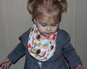 What does the Fox Say? Toddler Infinity Scarf w/ Personalized Packaging and Headband Option 100% Cotton Flannel Dribble Scarf Drool Bib
