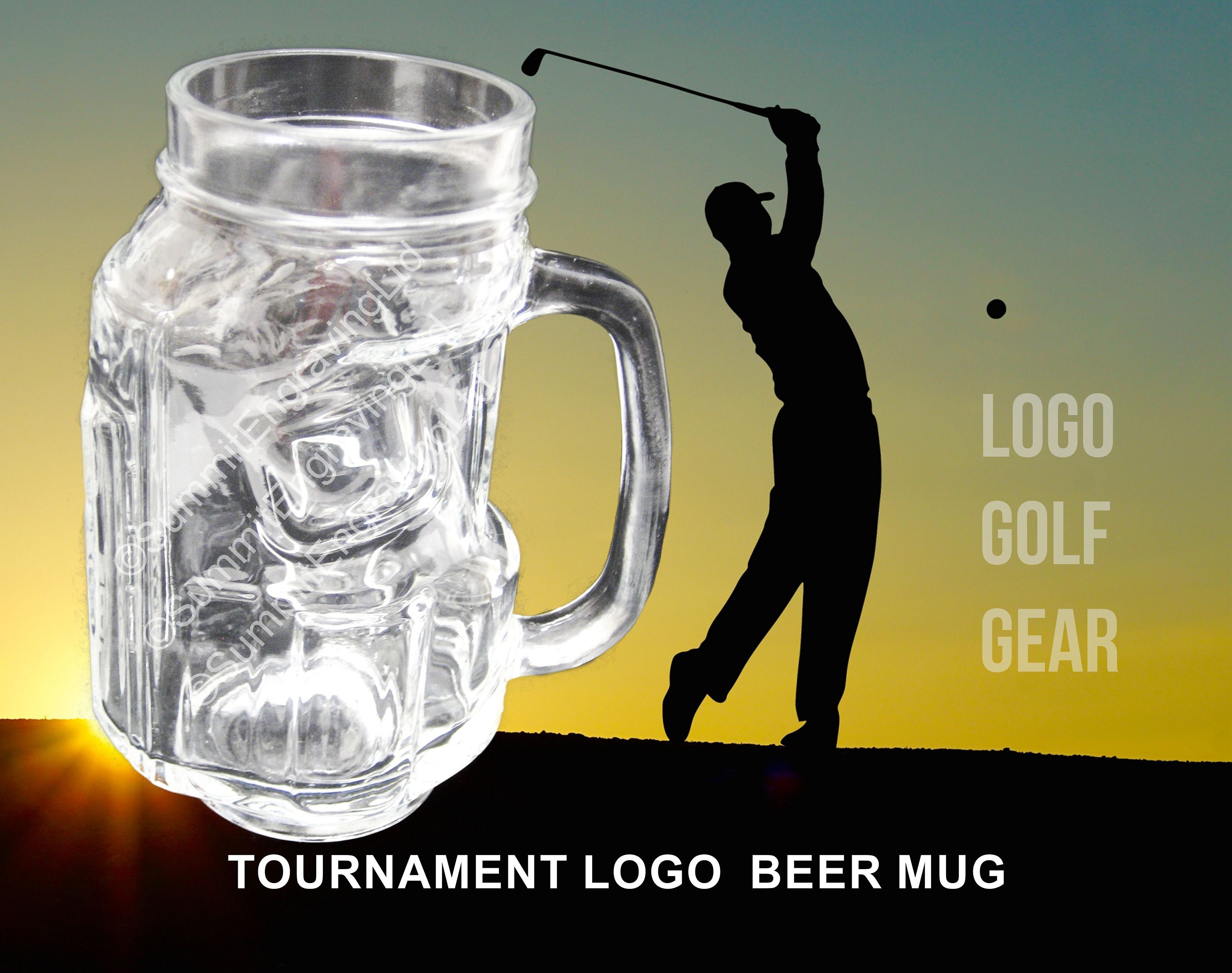 Logo Beer Glass for Golfer Golf Tournament Trophy Custom Etsy