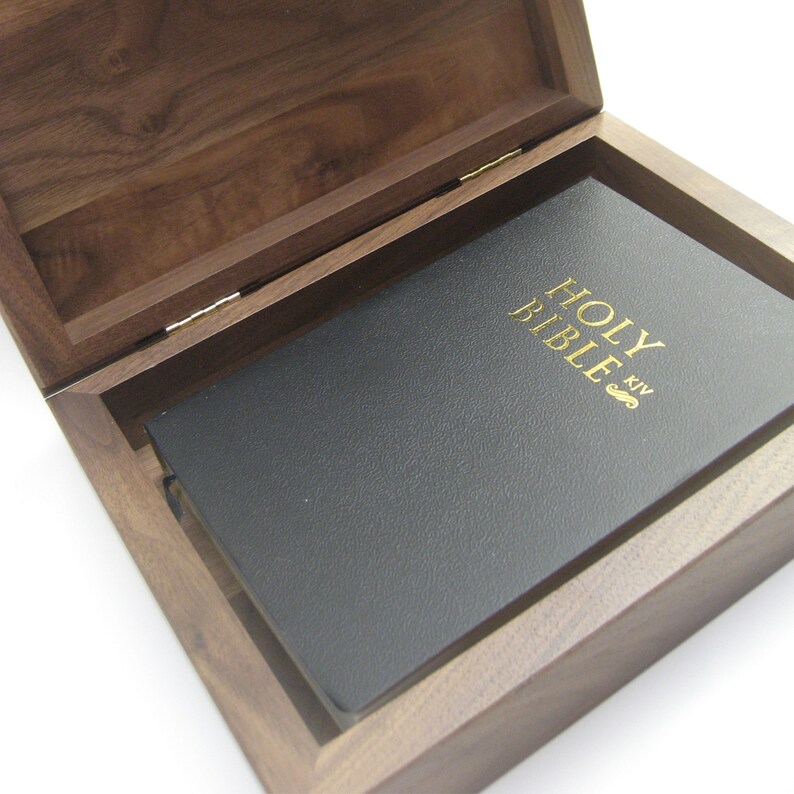 Bible Box Engraved Bible Verse Rosary Keepsake Box Etsy