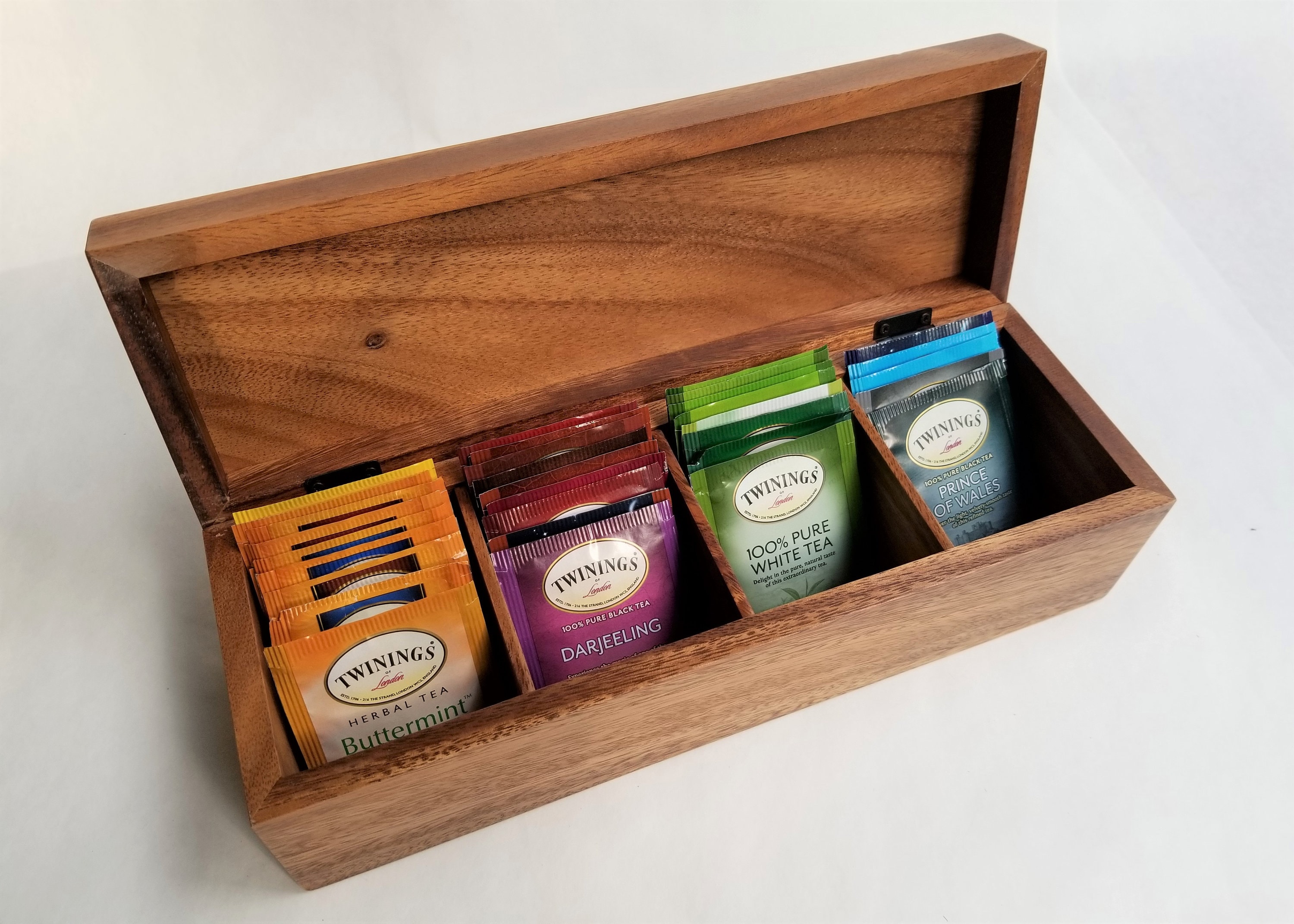 Engraved Tea Box - Personalized Engraved Wood Tea Box - Monogram Tea Box - Wood Tea Box- Tea Chest With Name - Tea Storage- Tea Lover Gift
