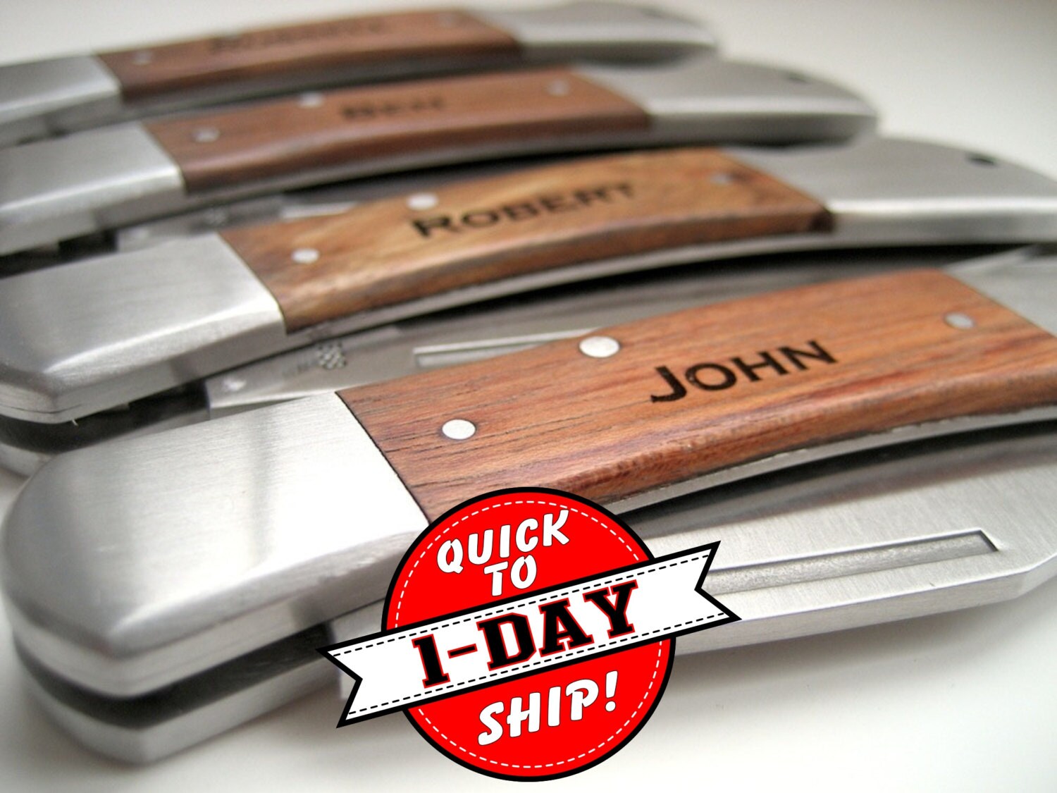 Engraved Knife QUICK SHIP Wood Handle Pocket Knife Etsy