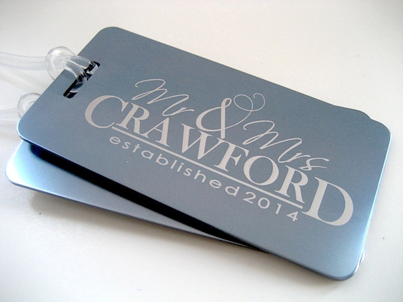 Luggage Tag Pair Custom Engraved Family Name Luggage Tag Set Etsy