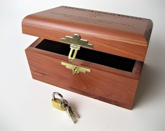 God Box, Give it to God Engraved Wood Religious Keepsake, Prayer Box with Lock and Key, First Communion, Bible Verse, Godparent Gift, Rosary