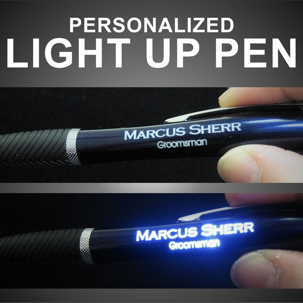 Engraved Pen - Light Up Personalized Pen -Illuminated Pen with Stylus - Fun Groomsman Gift- Personalized Gift - Stocking- Corporate Logo Pen