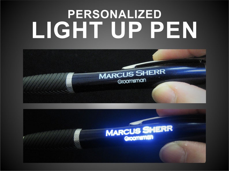 Engraved Pen Light up Personalized Pen illuminated Pen With Etsy