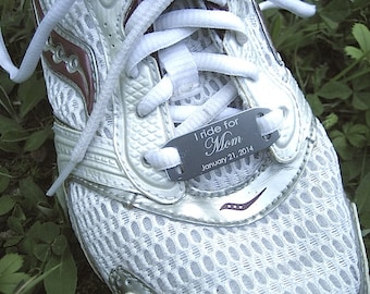 Shoe Tag - Custom Shoe Tag - Personalized Shoe Charm - Engraved Shoelace Tag - In Case of Emergency - Runner Gift - Marathon- Inspiration