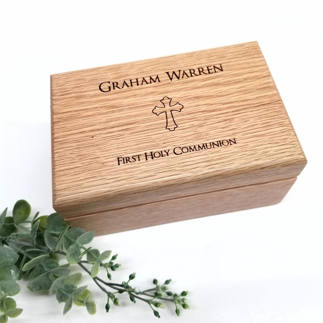 Engraved Wood Prayer Box, First Communion Gift, Keepsake Box - Etsy