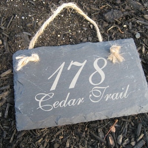 Slate Sign - Custom Slate House Number and Address - Engraved House Number Plaque - Slate Address Plaque - Housewarming Gift - Hostess Gift