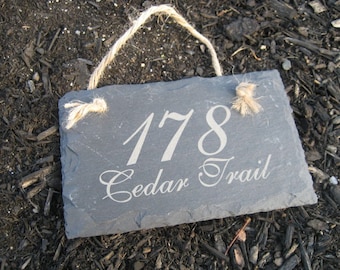 Engraved Slate House Number Sign,  Custom Address Plaque