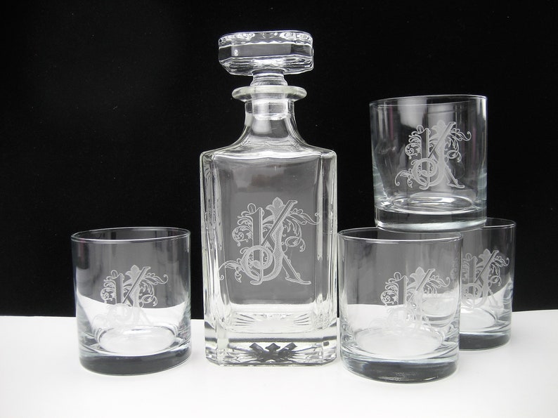 Logo Engraved Decanter Set Corporate Decanter and Rocks Glass Etsy.de