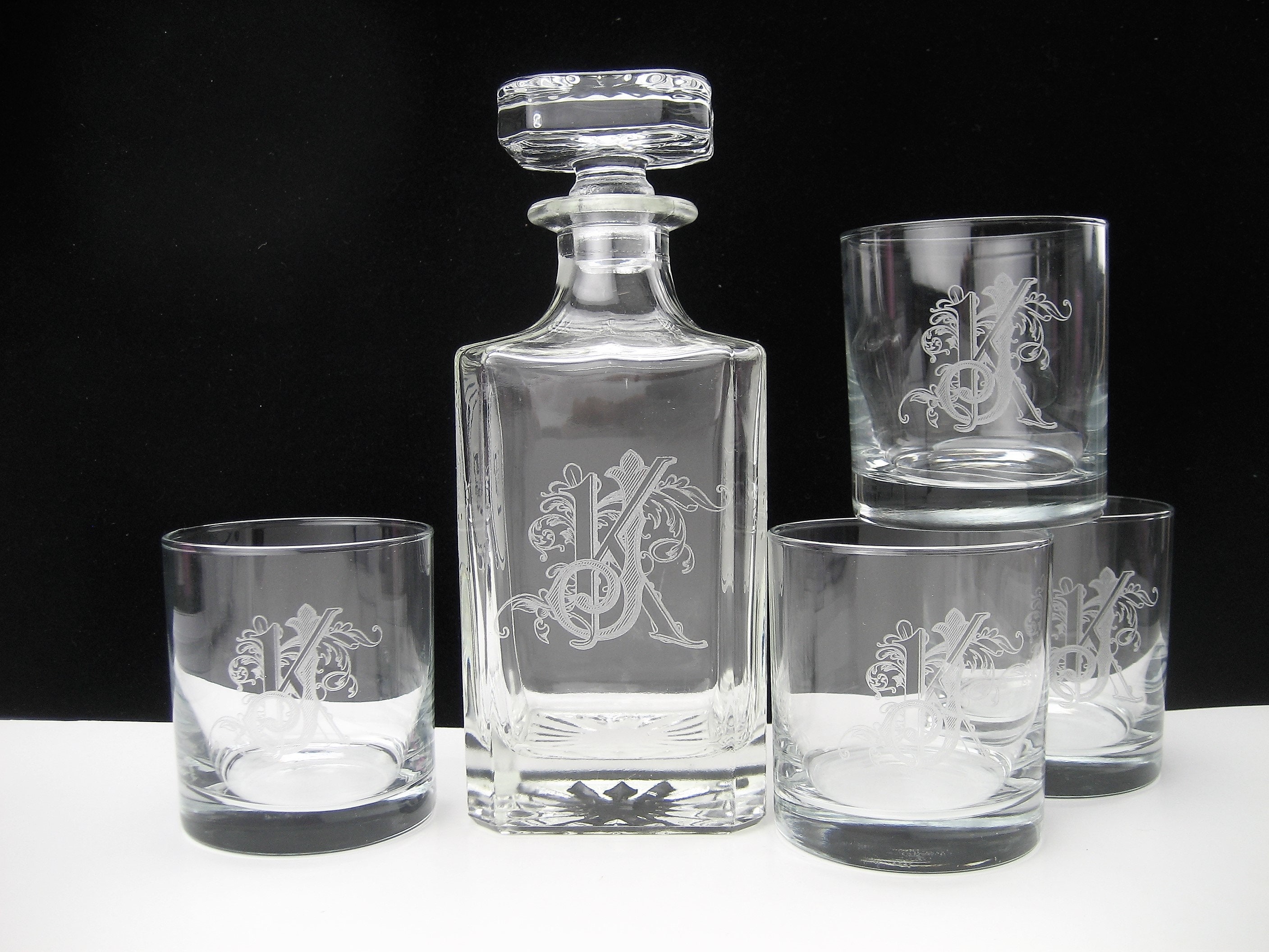 Logo Engraved Decanter Set Corporate Decanter and Rocks Glass Etsy