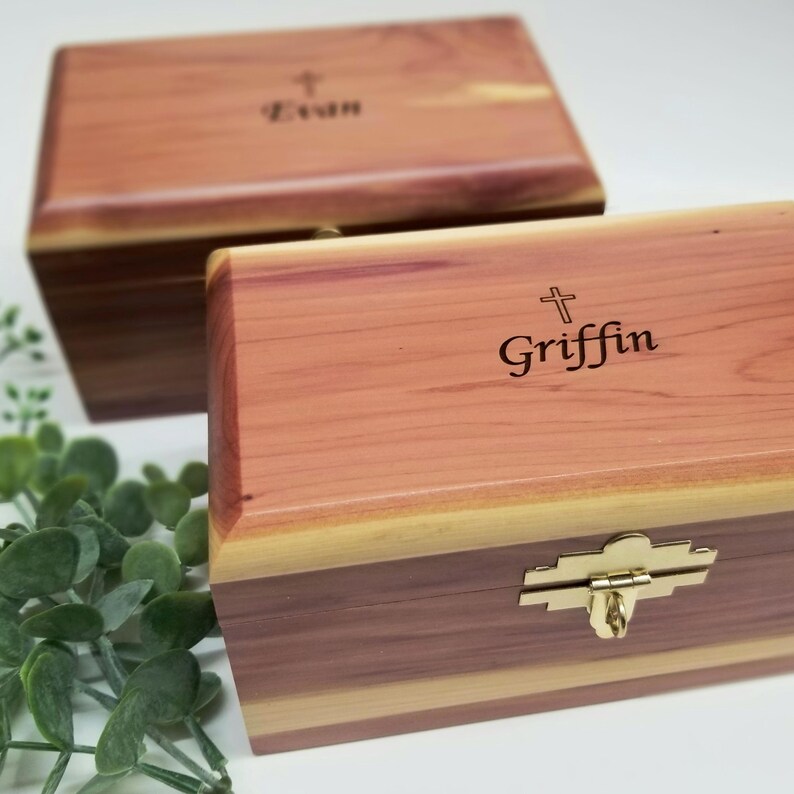 Lock Box Religious Engraved Wood Prayer Box, Christening, Baptism, God Child Gift ...