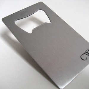 Gift Under 20, Engraved Bottle Opener, Stocking Stuffer, Stainless Steel, Beer Bottle Opener, Personalized Groomsmen Gift, Wallet Size