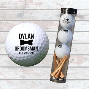 Personalized Groomsmen Golf Balls, Custom Groomsman Golf Gift Set, Wedding Party Pre-Wedding Golf Outing, Bachelor Party, Best Man Proposal