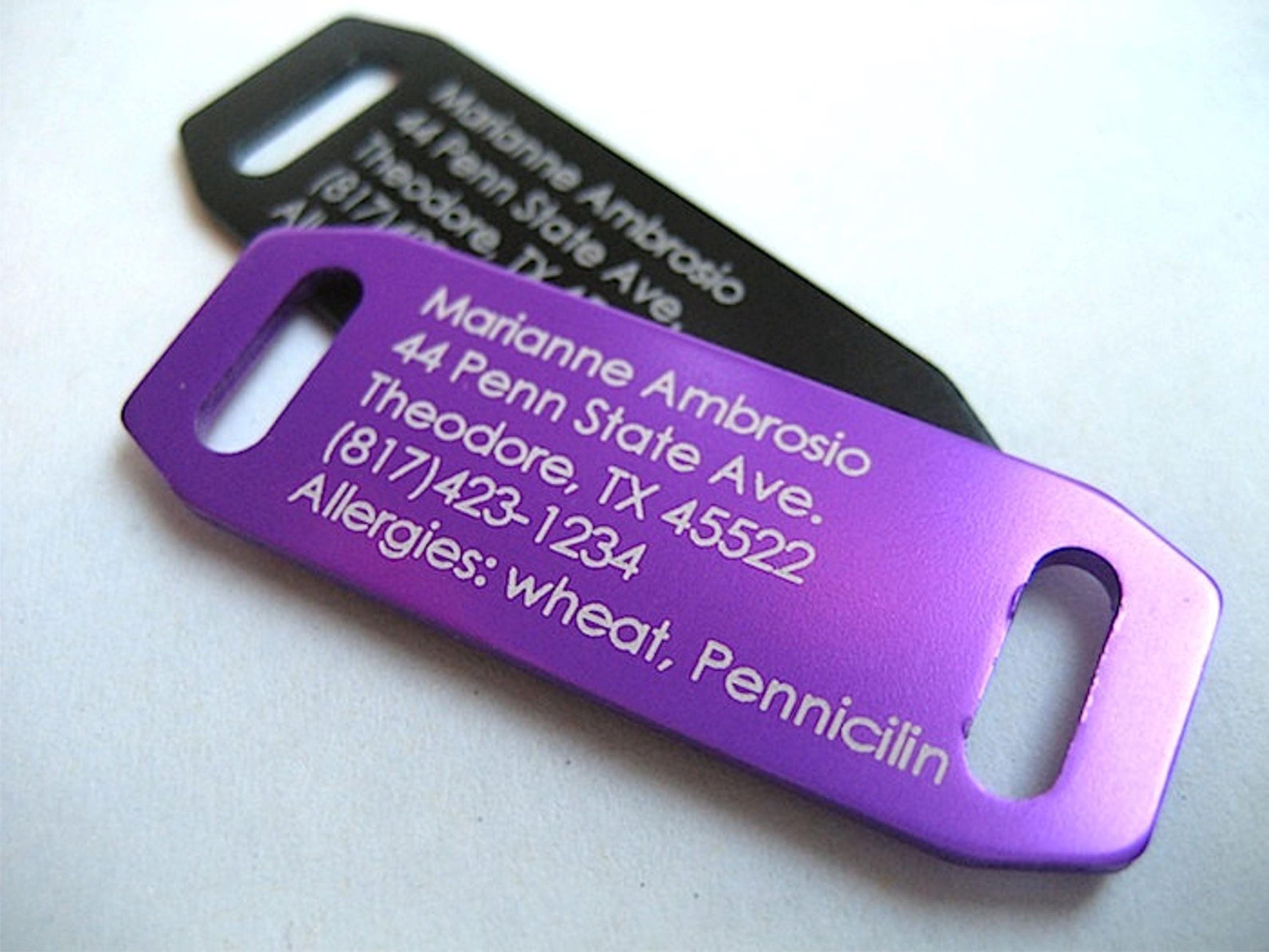 Shoe Tag, Custom Shoe Tag, Personalized Shoe Charm, Engraved Shoelace Tag, In Case of Emergency, Runner Gift,  Marathon, Inspiration,