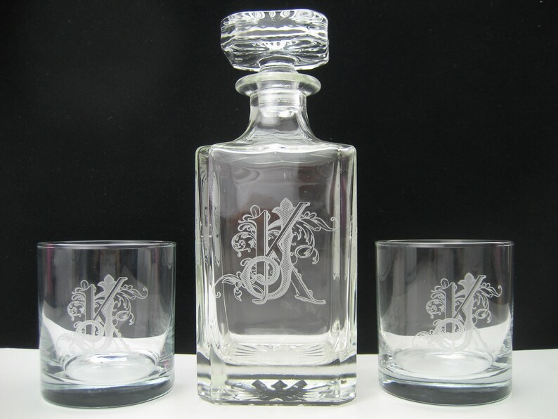Logo Engraved Decanter Set Corporate Decanter and Rocks Glass Etsy