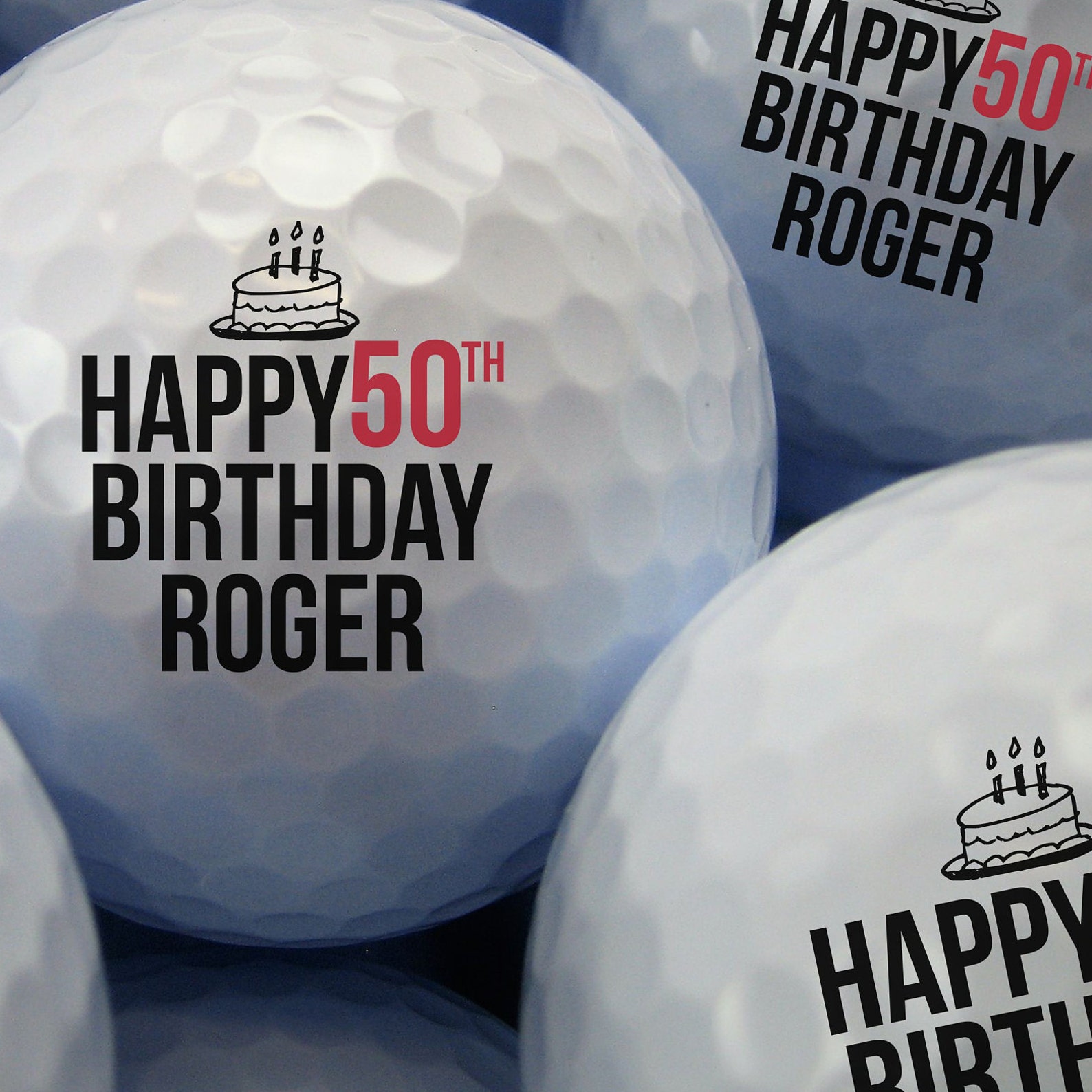 Happy Birthday Printed Golf Balls Bulk Pricing Custom Golf Etsy