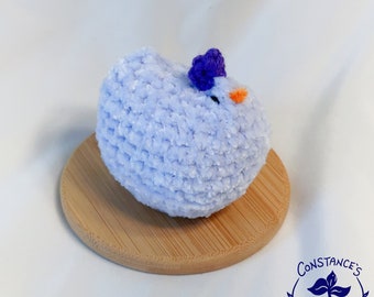 Baby yarn blue chicken amigurumi doll from Stardew Valley / crochet plush -- READY TO SHIP
