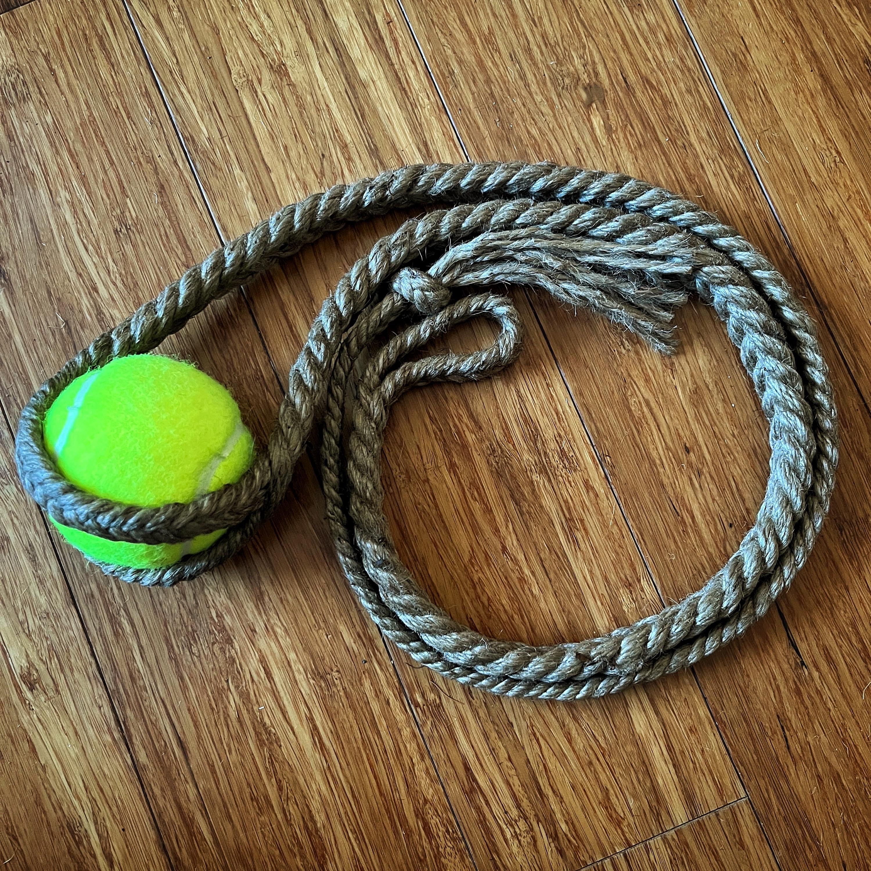 Hand Woven Balearic Sling made from 2mm Jute Twine Standard Thickness
