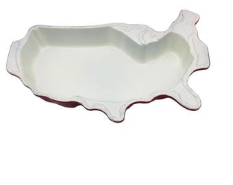 Molde para pastel NordicWare USA Outline de aluminio rojo esmaltado, diseño único, fabricado en EE. UU.