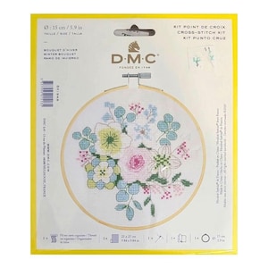 New DMC Cross Stitch Kit Winter Flower Bouquet BK1948 6&quot; Sealed Embroidery