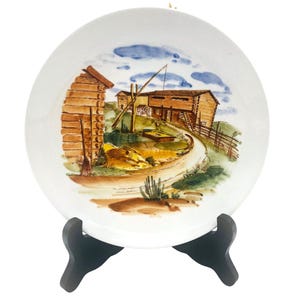 Vtg 60s Arabia Finland Kasin Maalattu Hand-Painted Wall Plate Finnish Scenery