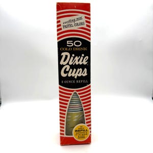 Vintage 60s Dixie Cups: Pastel Colors, 50 Pack NOS