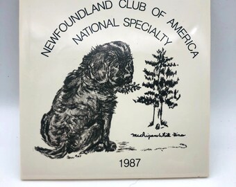 Vintage 1987 Newfoundland Club of America NCA National Specialty Ceramic Tile