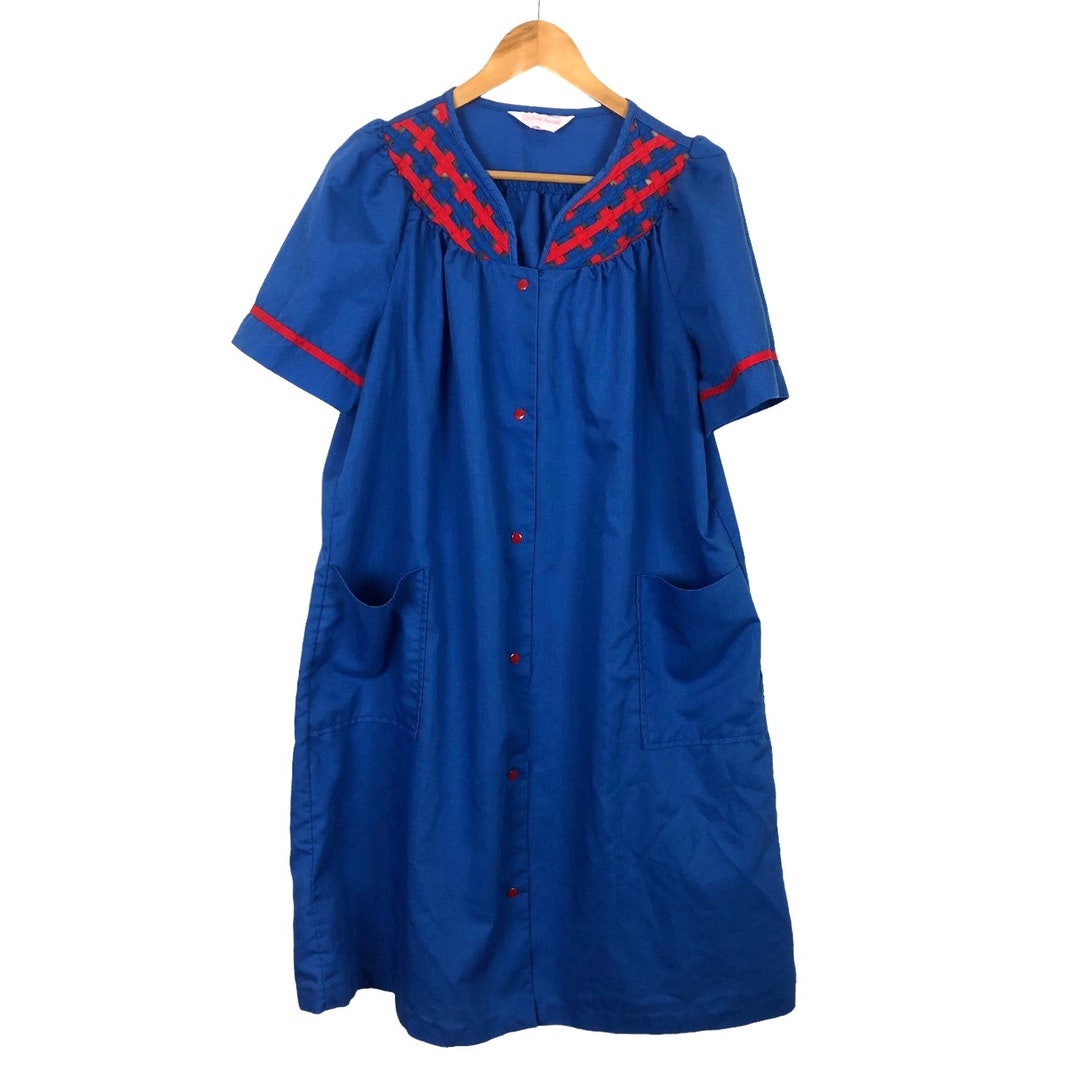 Vintage 60s 70s Lindsay Jordan Women's House Coat Robe Sz Large Red ...