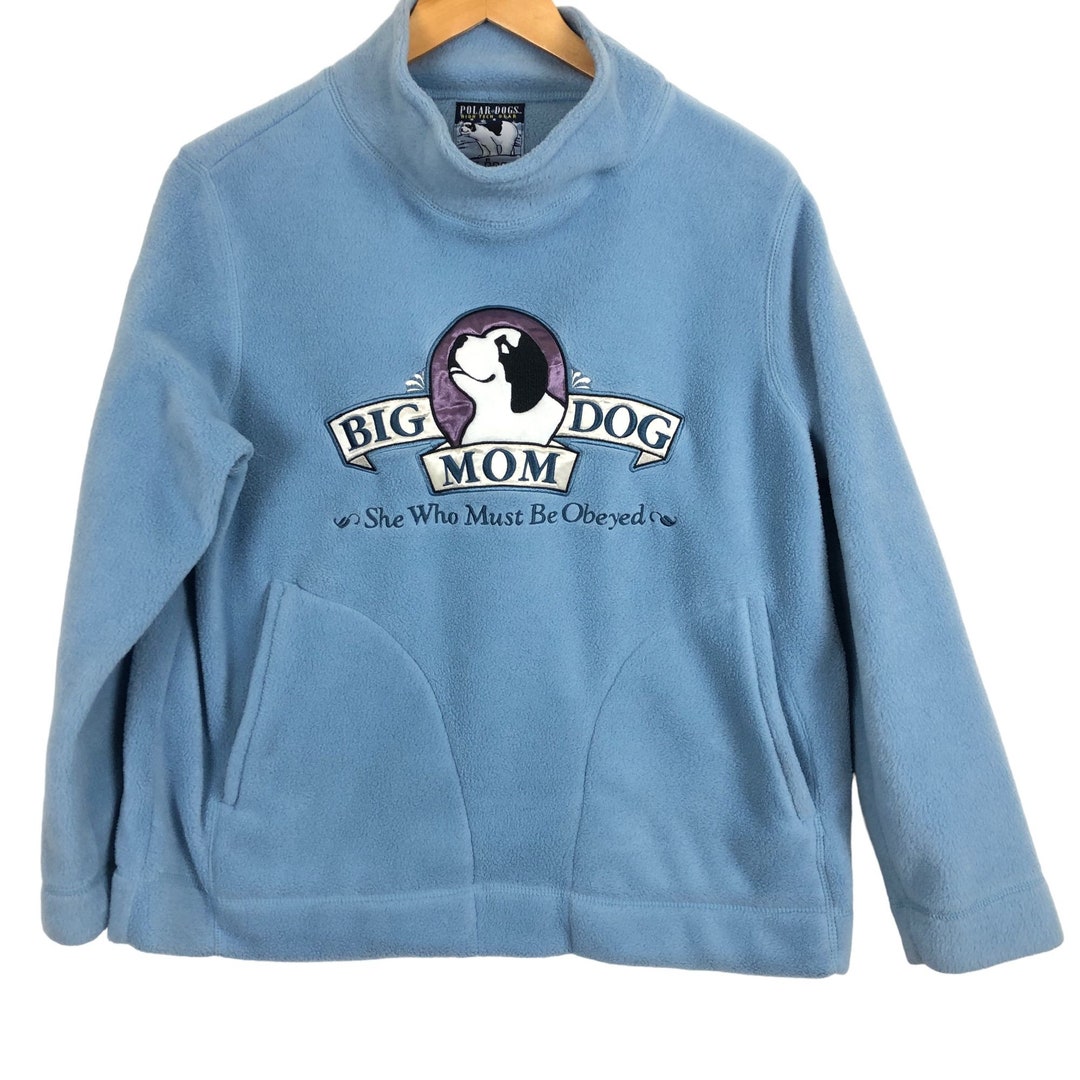 Vintage Big Dog Mom Fleece Pullover Top St Bernard Bernese Etsy